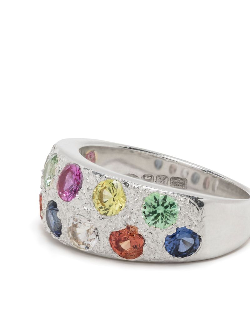 Sterling Silver Mini Riviera Sapphire Ring