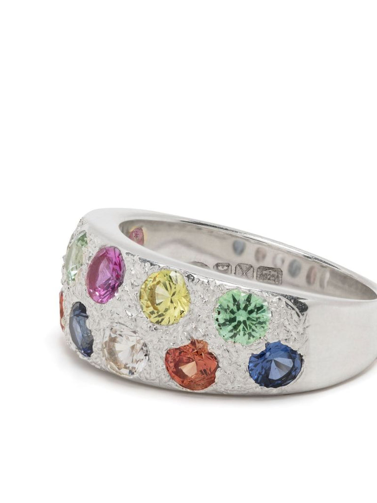 Sterling Silver Mini Riviera Sapphire Ring