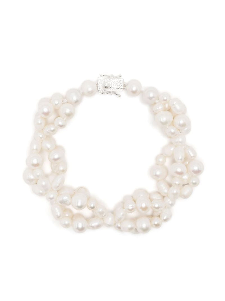 White Antique Hanging Pearl Bracelet