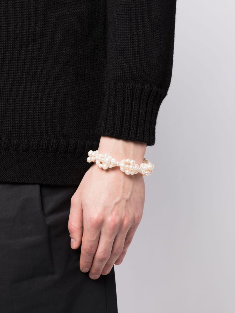 White Antique Hanging Pearl Bracelet