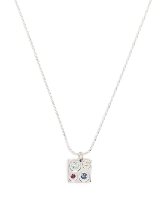 Sterling Silver Chloroplast Sapphire Necklace
