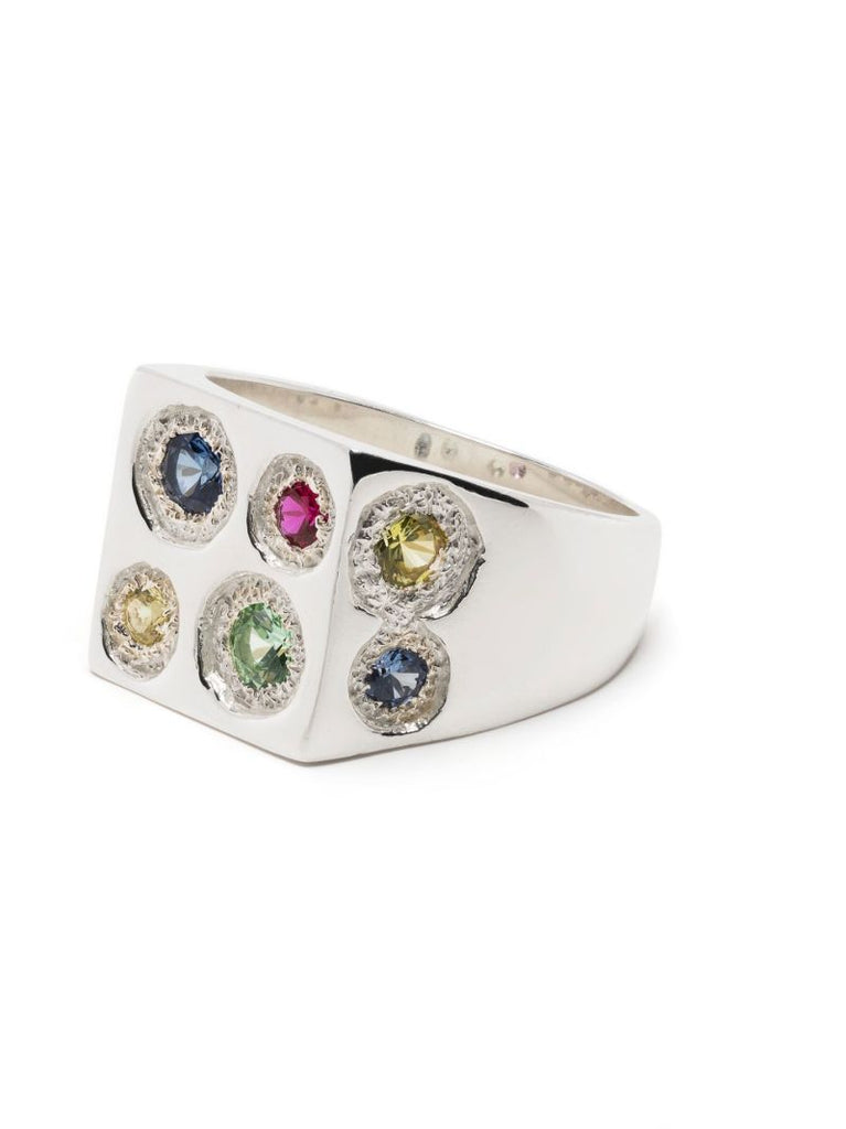 Sterling Silver Sapphire Signet Ring