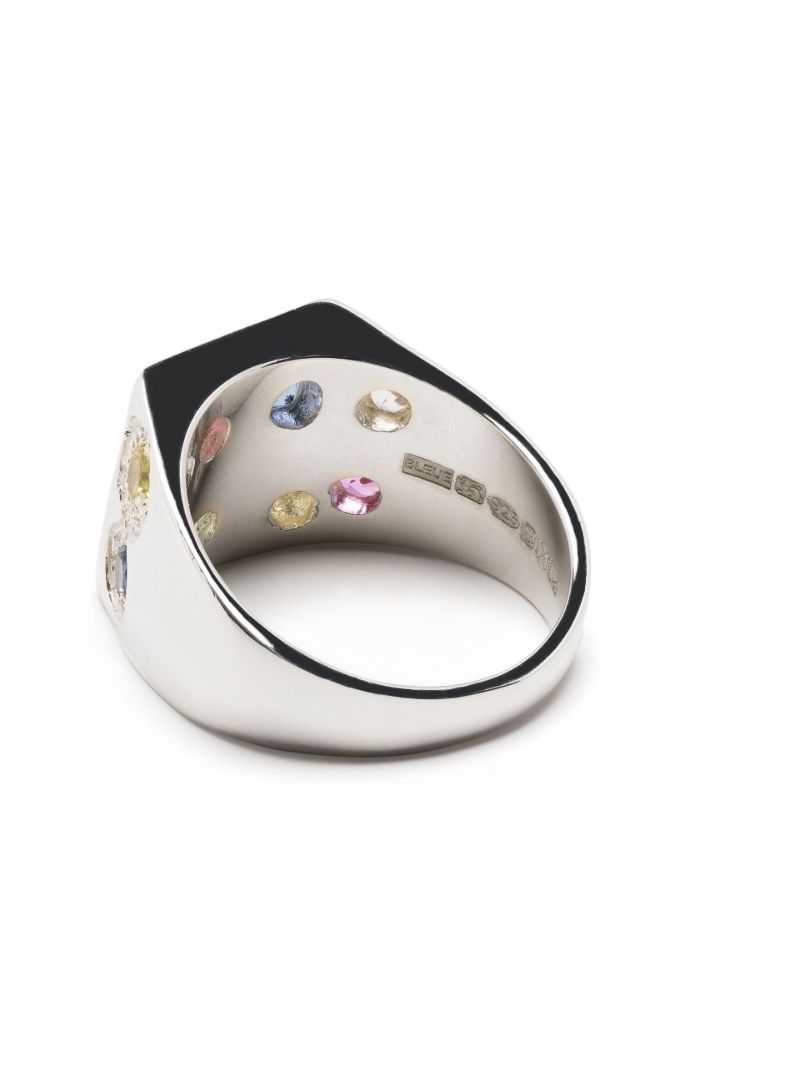 Sterling Silver Sapphire Signet Ring