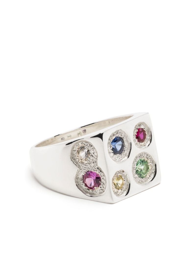 Sterling Silver Sapphire Signet Ring