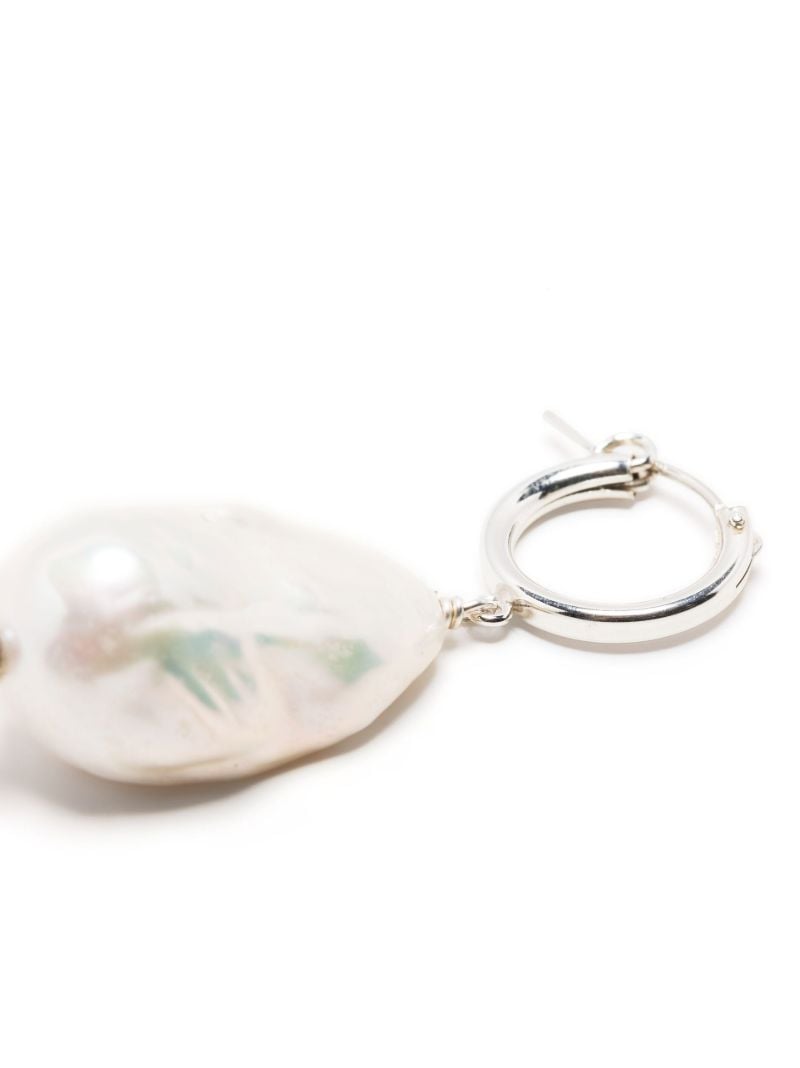 Sterling Silver Pearl Hoop Earring
