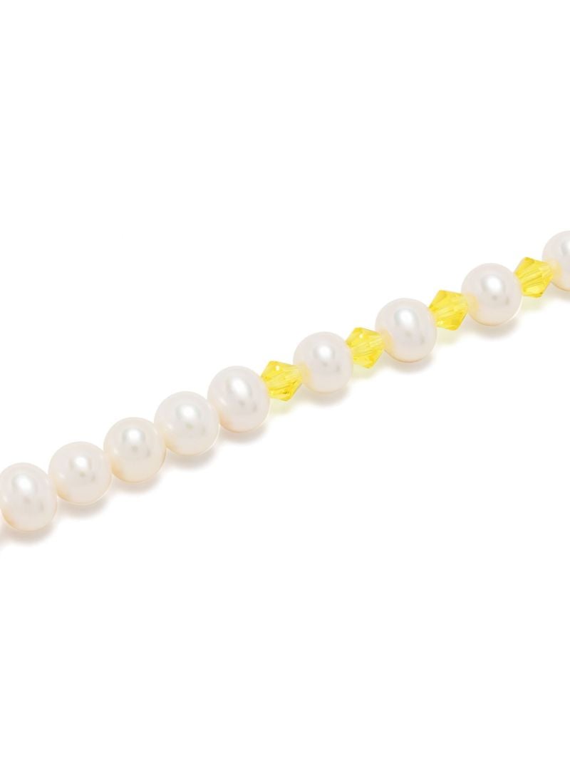 Yellow Beaded Pearl Bracelet