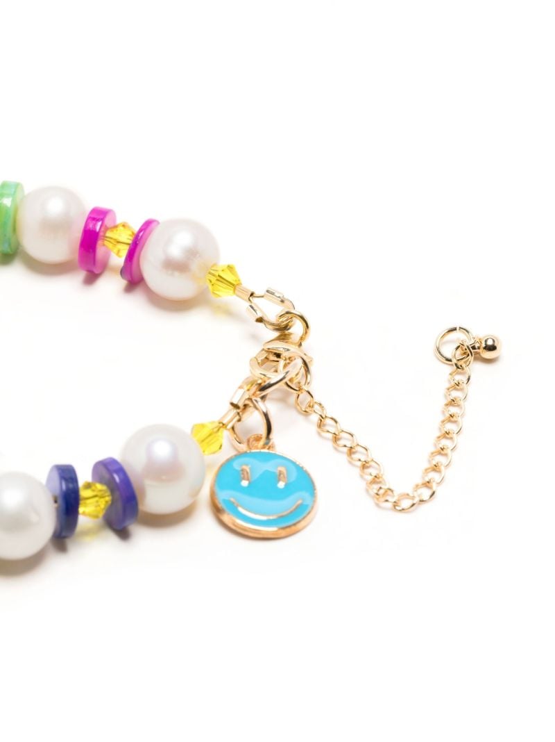 Gold-tone Rainbow Bead Charm Bracelet