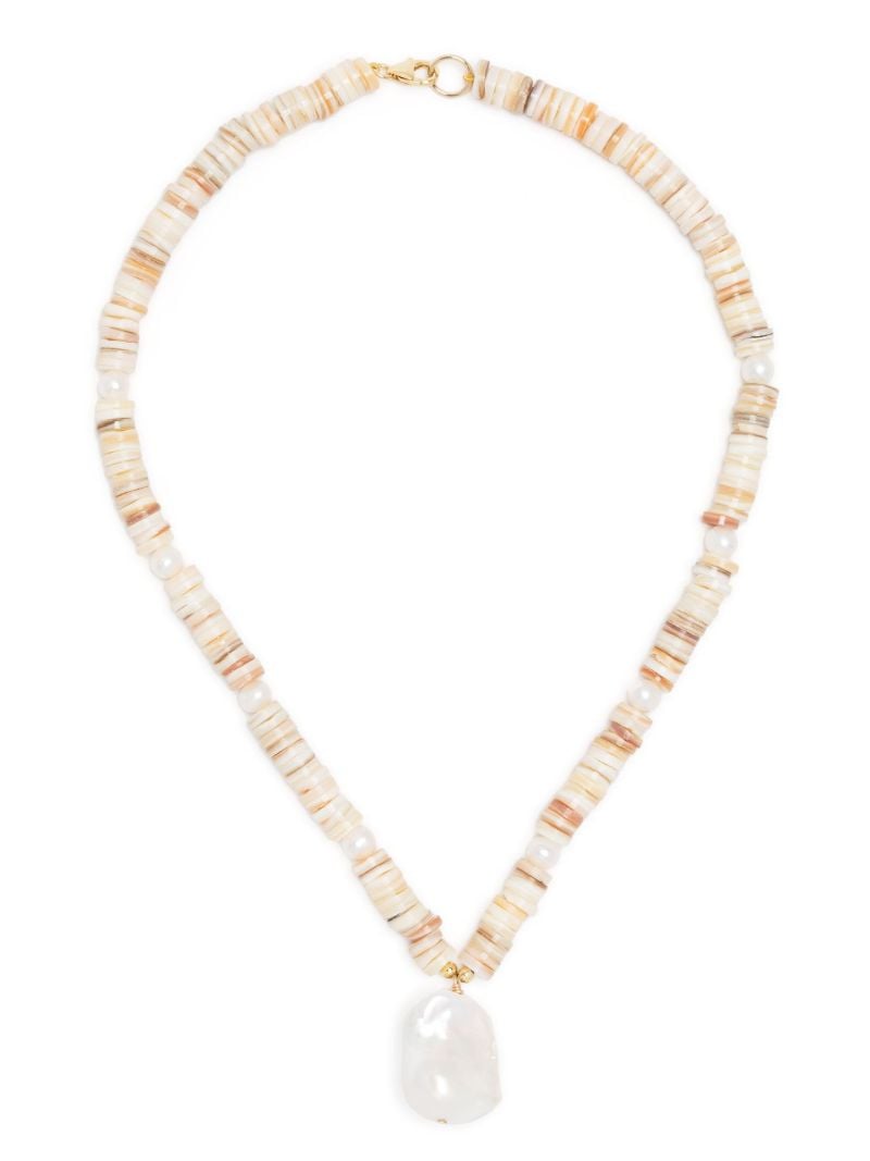 Gold-tone Shell Pearl Necklace