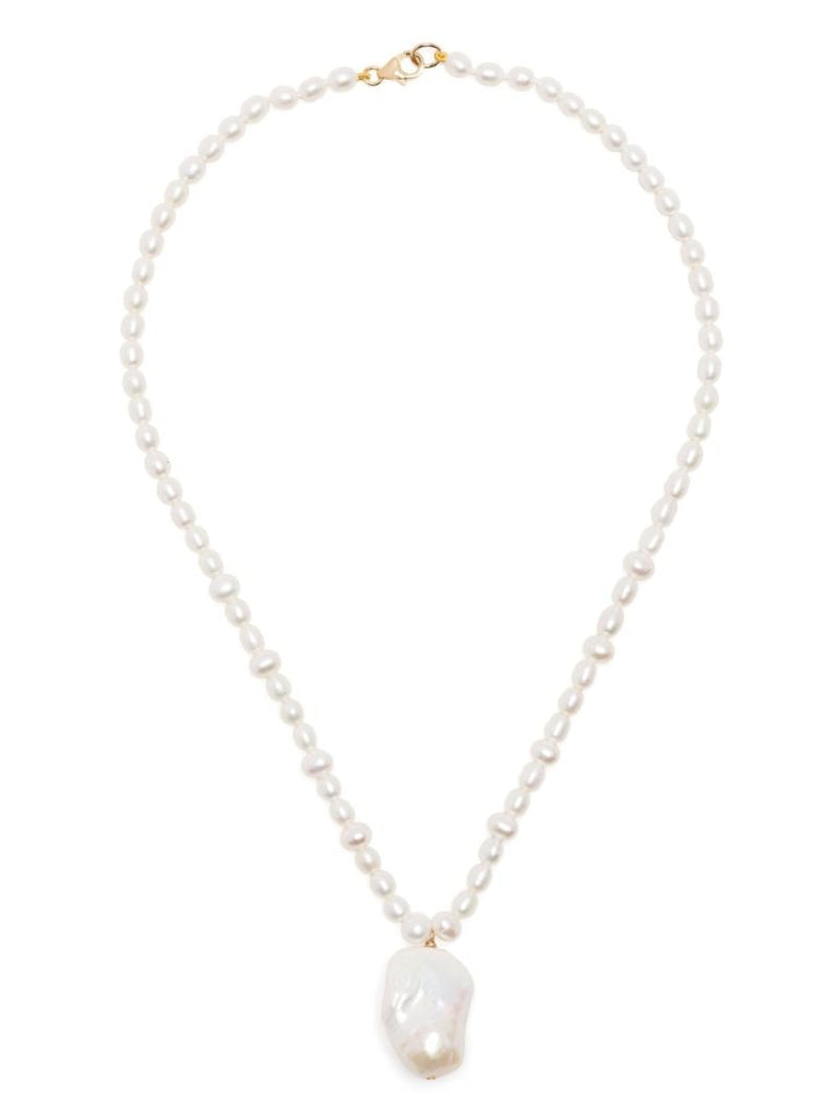 White Fireball Pearl Pendant Necklace