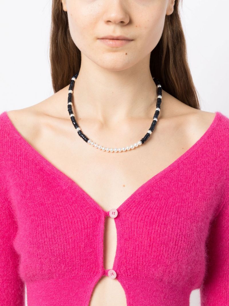 Sterling Silver Pearl Beaded Necklace