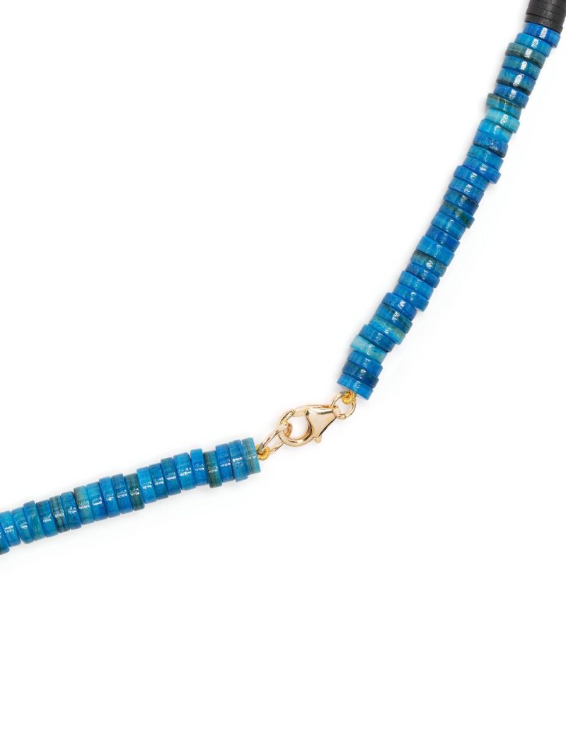 Blue Beaded Pearl Necklace