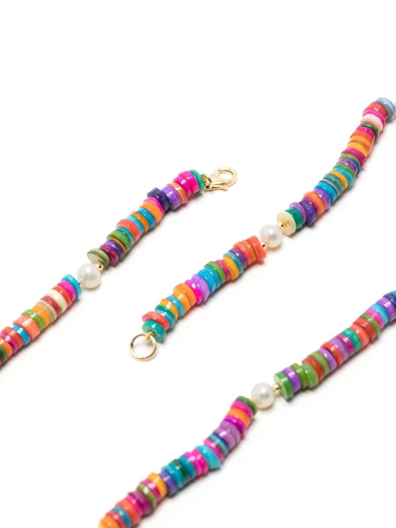 Gold-tone Shell Pearl Bead Necklace