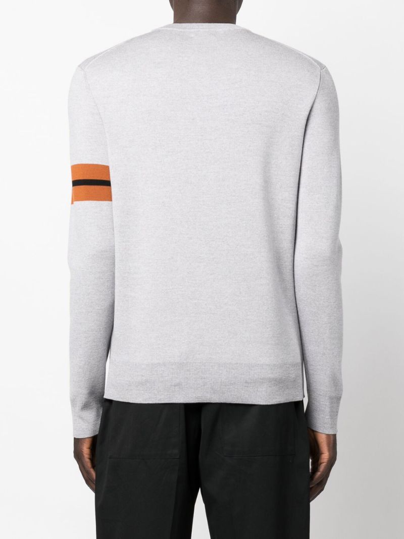 Grey Arm Band Wool Sweater