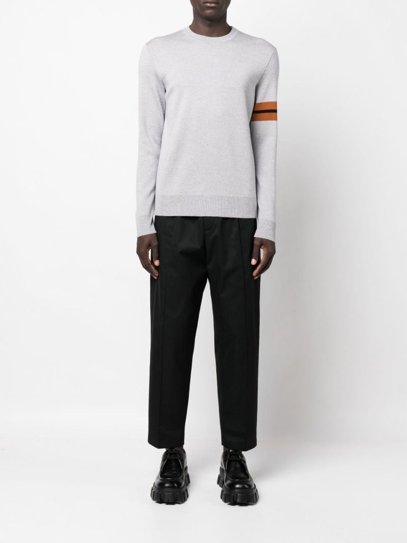 Grey Arm Band Wool Sweater