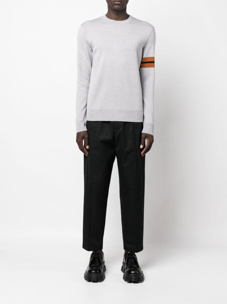 Grey Arm Band Wool Sweater