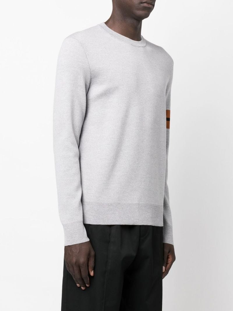 Grey Arm Band Wool Sweater
