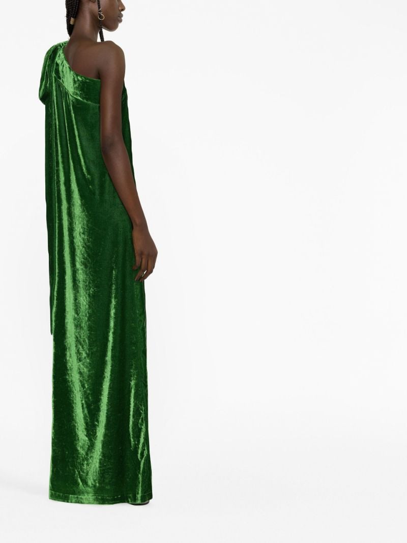 Green Nel One-sleeve Velvet Gown