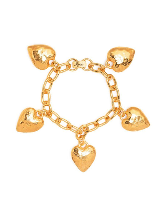 Gold-plated Heart Burn Charm Bracelet
