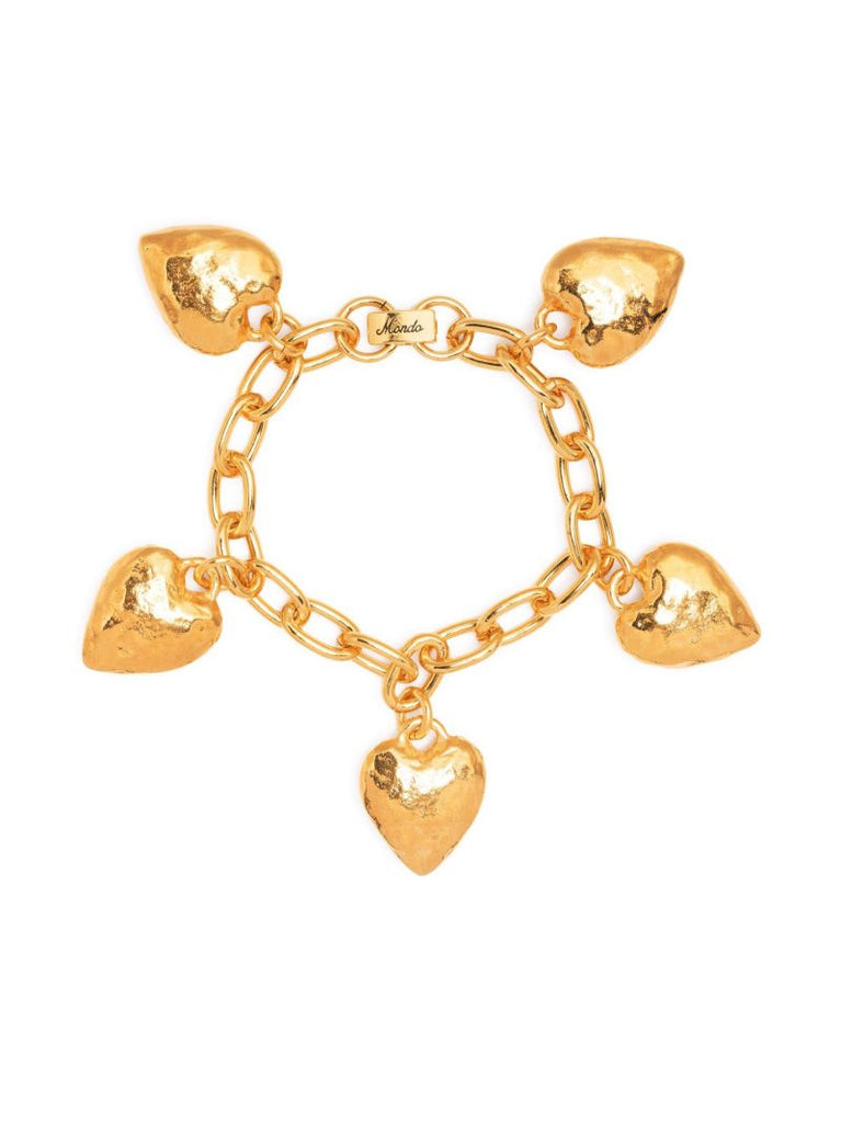 Gold-plated Heart Burn Charm Bracelet
