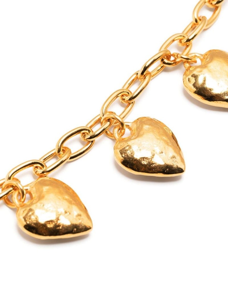 Gold-plated Heart Burn Charm Bracelet