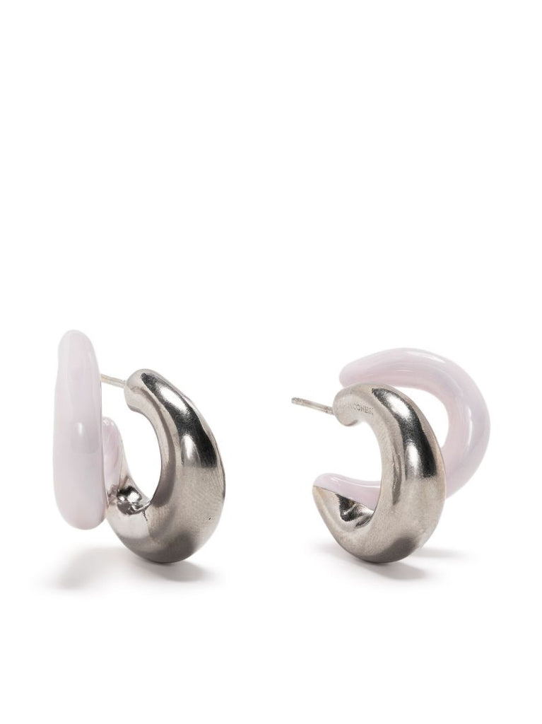 Rhodium-plated Blow Up Stellar Hoop Earrings