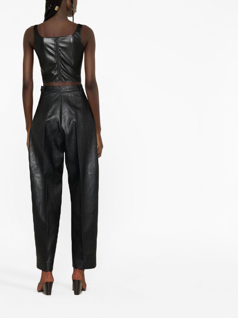 Black Larissa Faux Leather Corset Top
