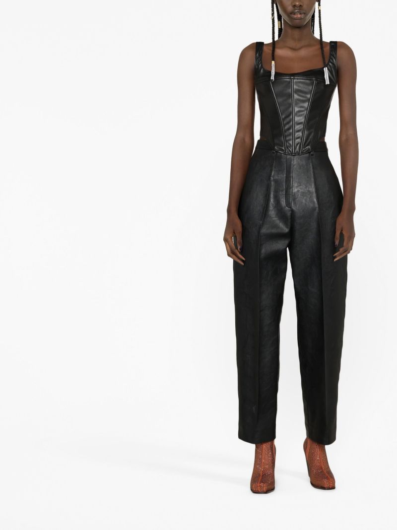 Black Larissa Faux Leather Corset Top