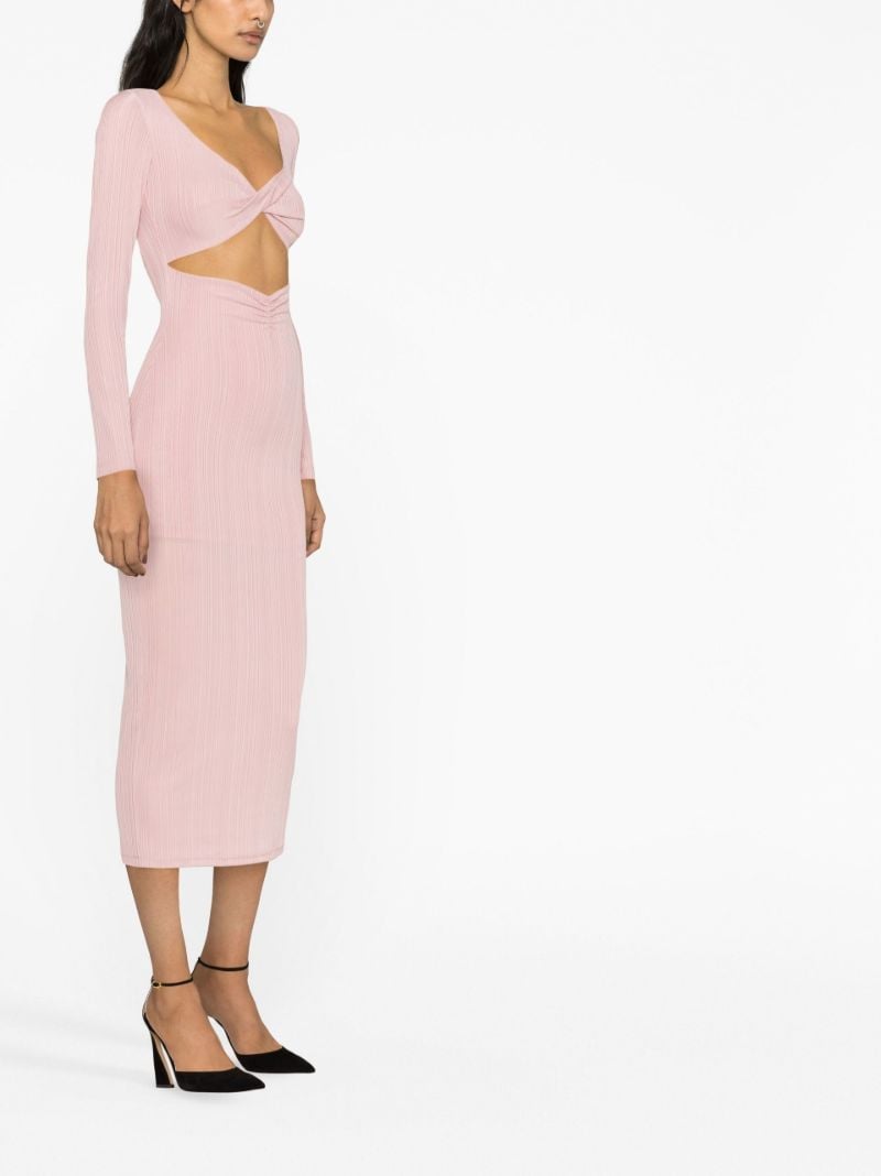 Pink Twist Cut-out Midi Dress