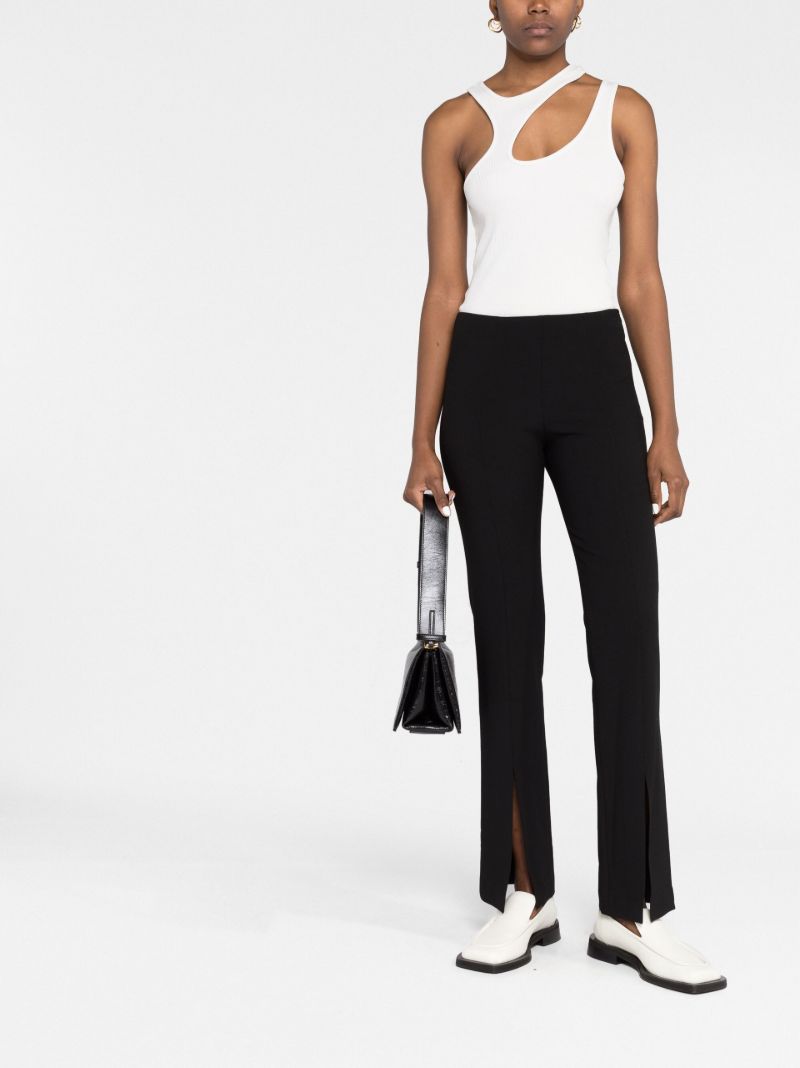 Black Stretch Slit Slim Fit Pants
