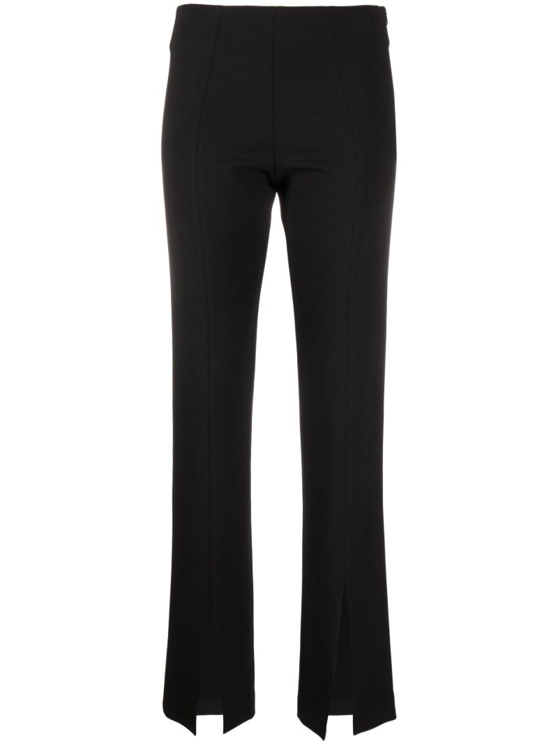 Black Stretch Slit Slim Fit Pants