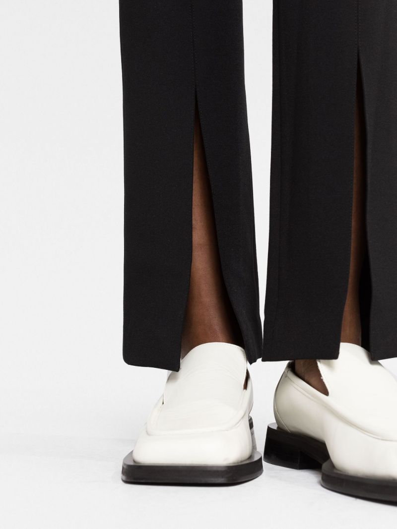 Black Stretch Slit Slim Fit Pants