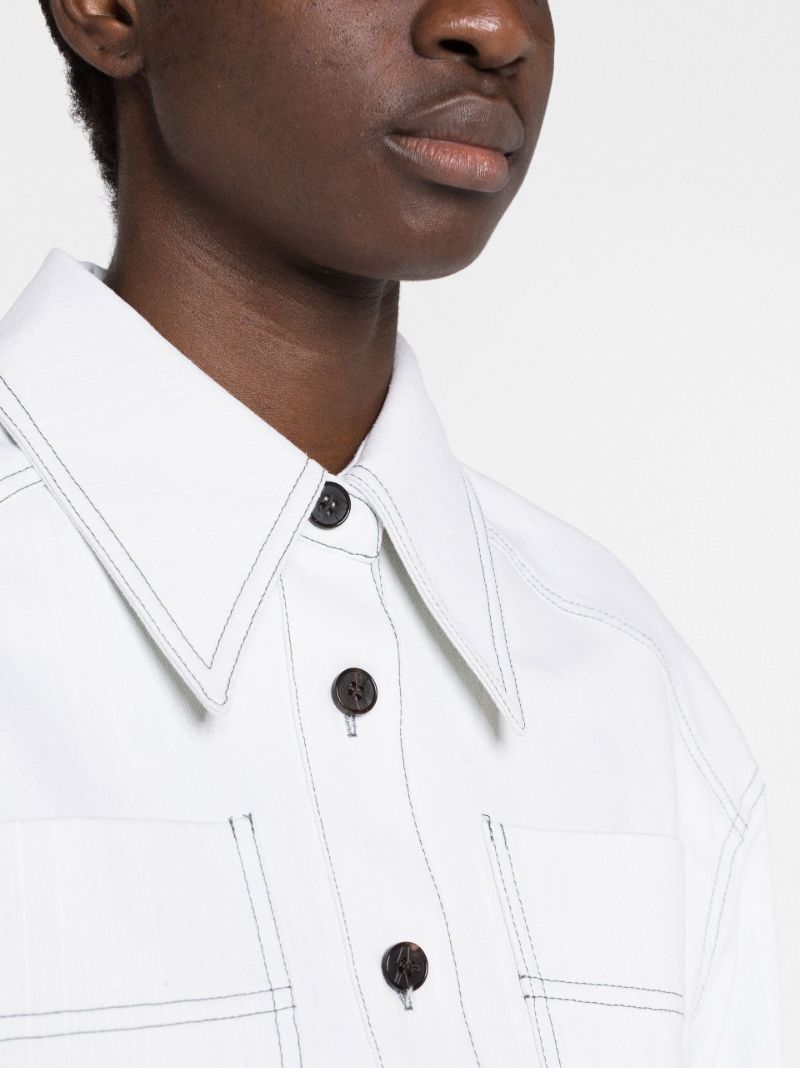 Blue Contrast Stitch Denim Shirt
