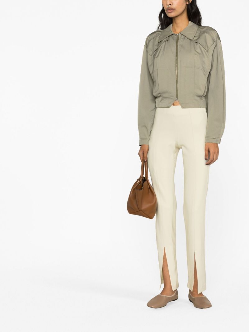 Green Zip-up Cropped Jacket