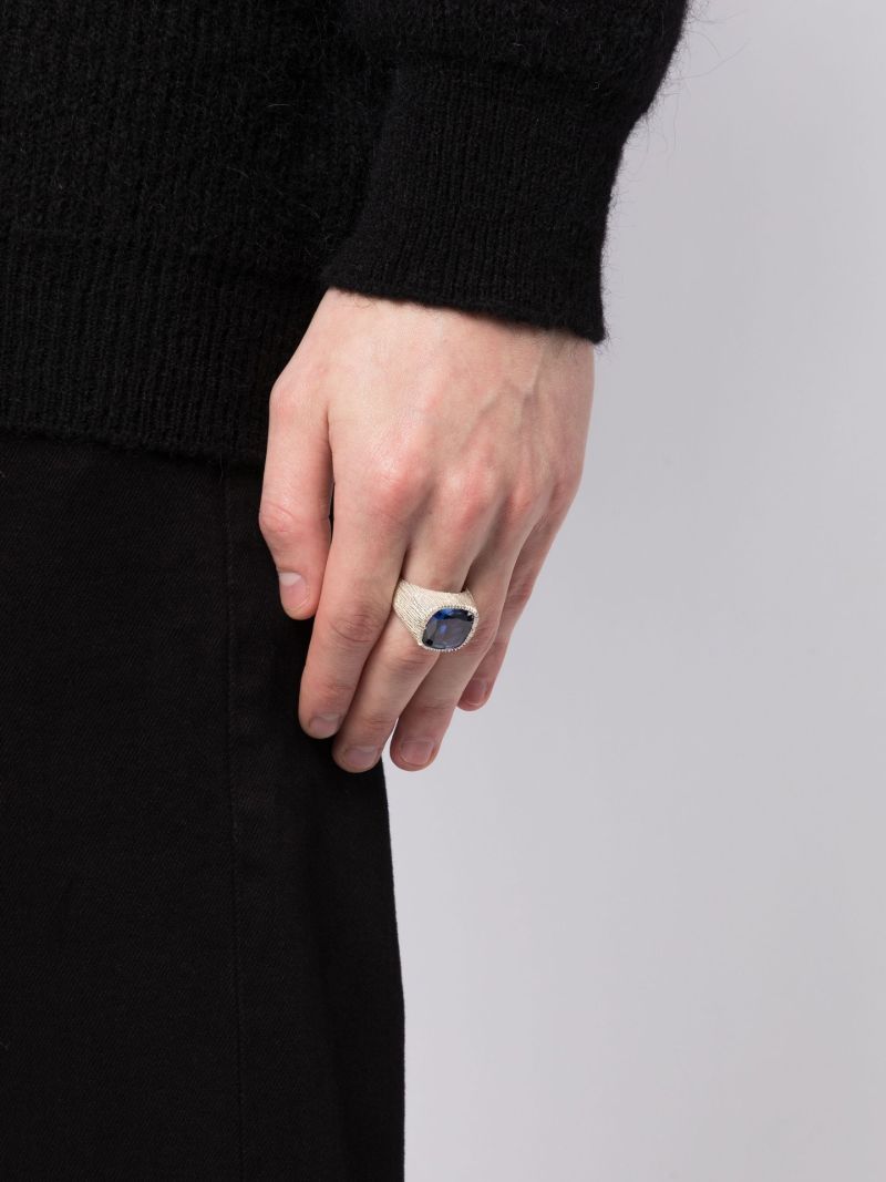 Sterling Silver Burnham Signet Sapphire Ring