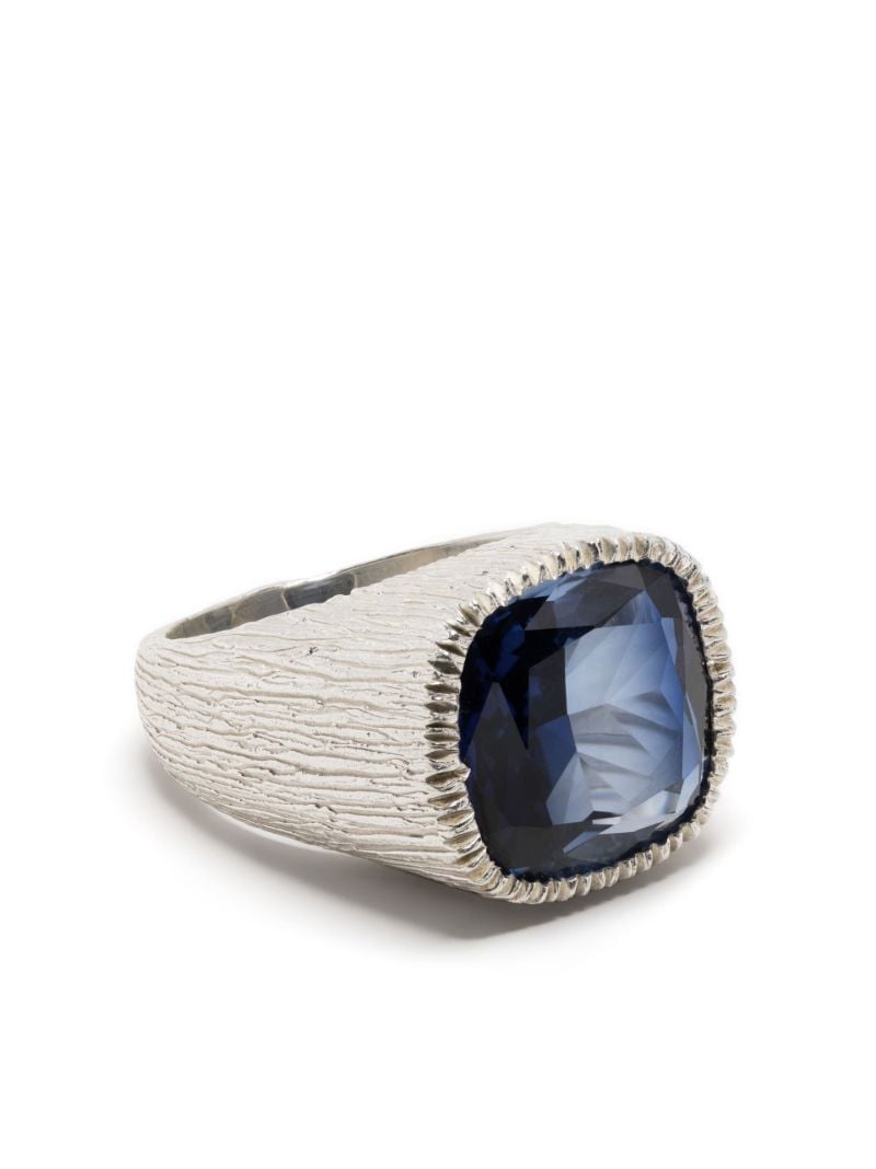 Sterling Silver Burnham Signet Sapphire Ring