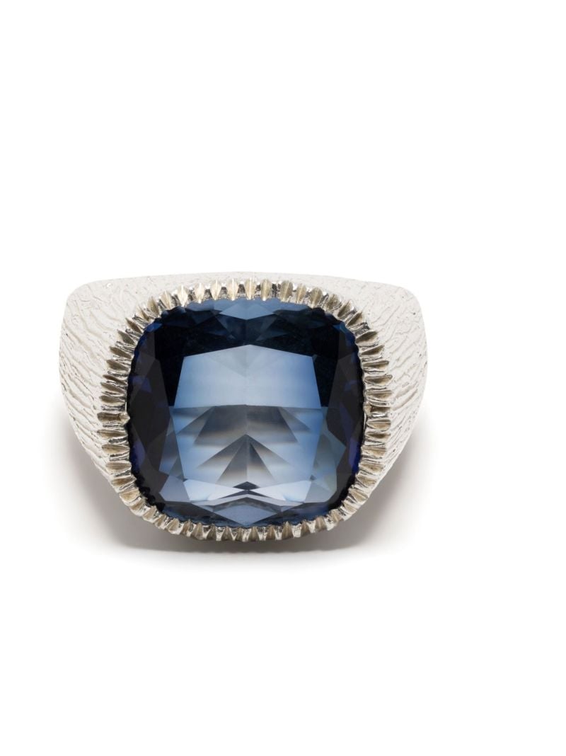 Sterling Silver Burnham Signet Sapphire Ring