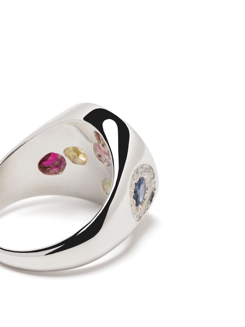 Sterling Silver Oval Chloroplast Sapphire Ring