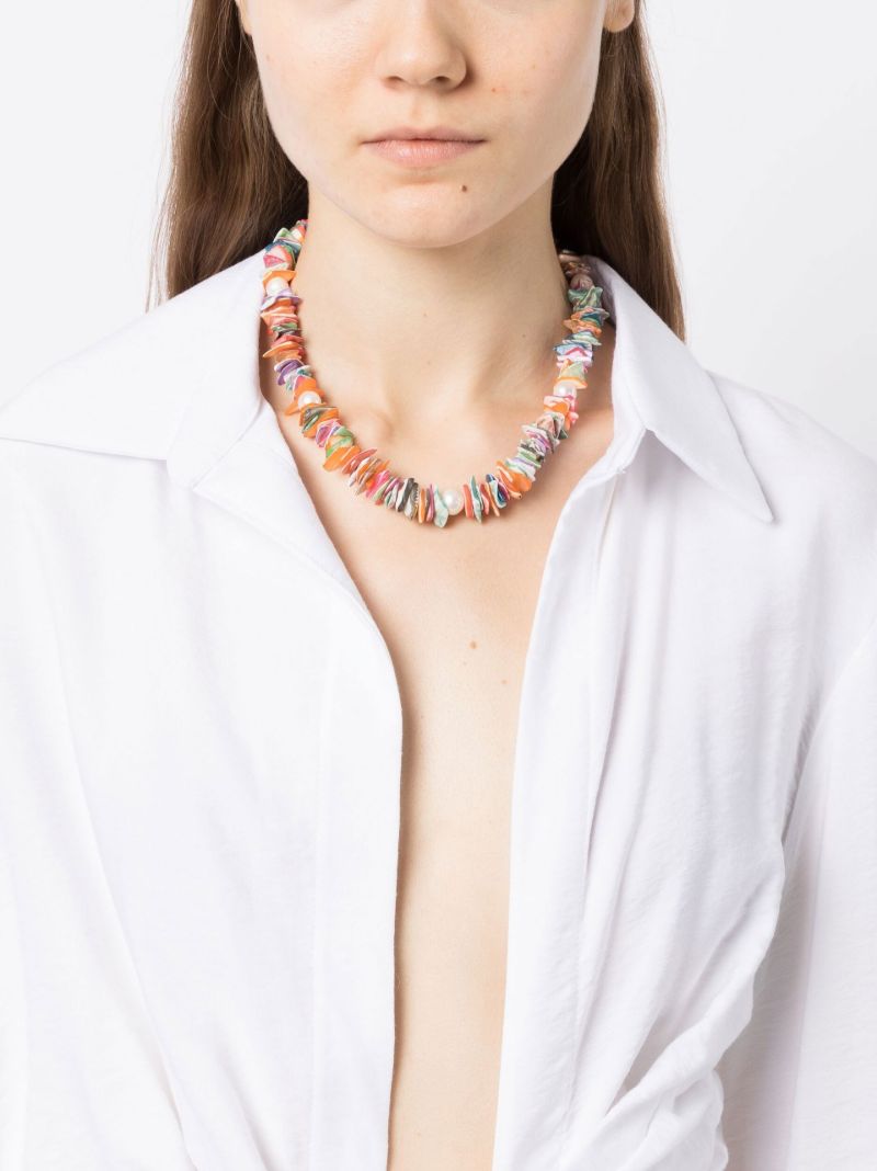 Multicolour Rainbow Shell Pearl Necklace