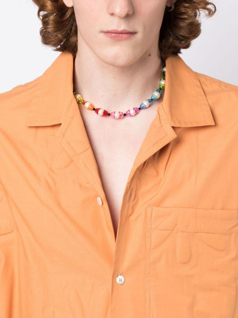 Multicolour Pearl Rainbow Beaded Necklace