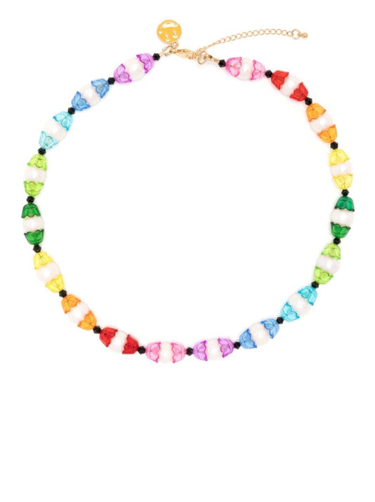 Multicolour Pearl Rainbow Beaded Necklace