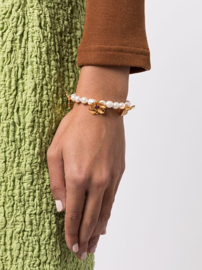 Gold-plated Daisy Pearl Bracelet