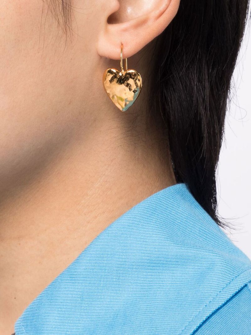 Gold-tone Heart Burn Earrings