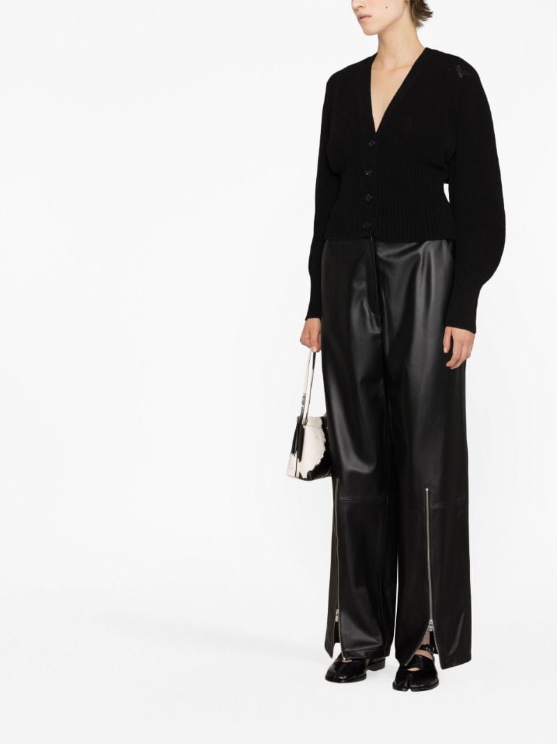 Black V-neck Cotton Cardigan