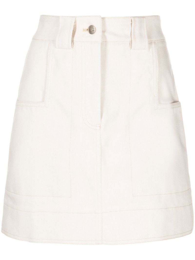 Neutral High-waisted Denim Skirt