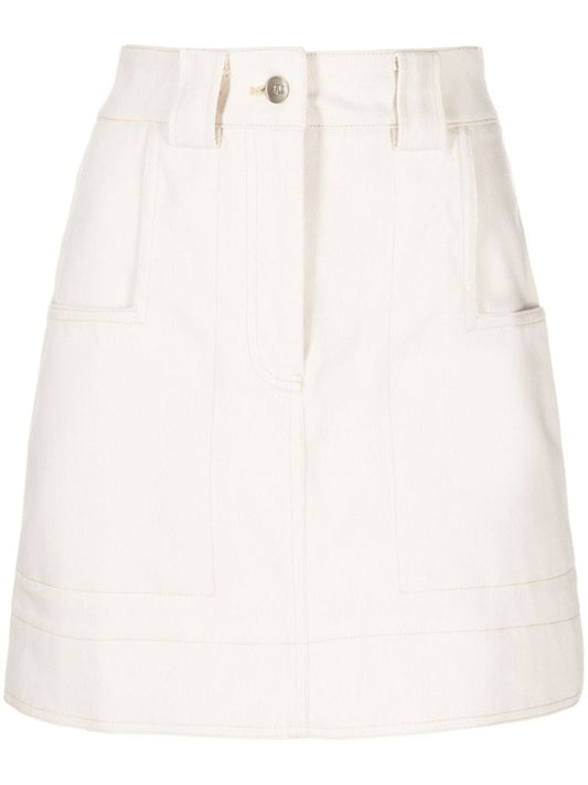 Neutral High-waisted Denim Skirt