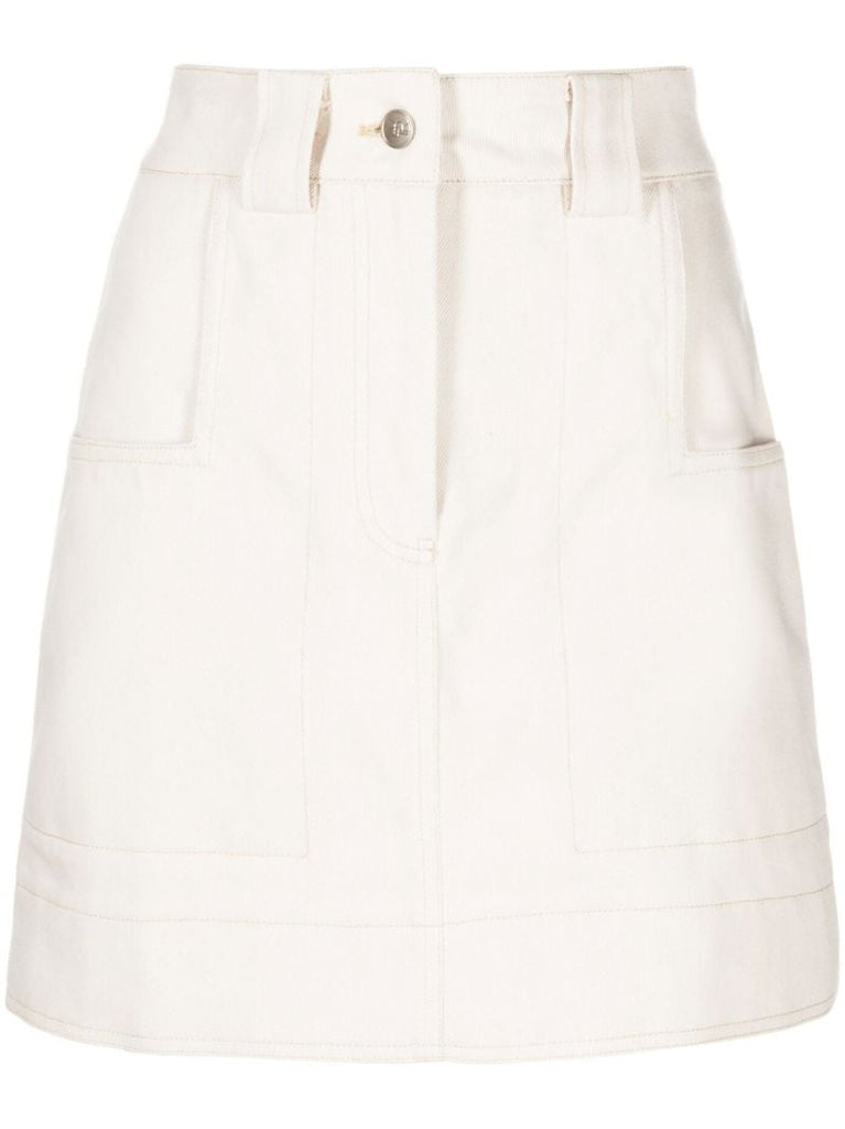 Neutral High-waisted Denim Skirt