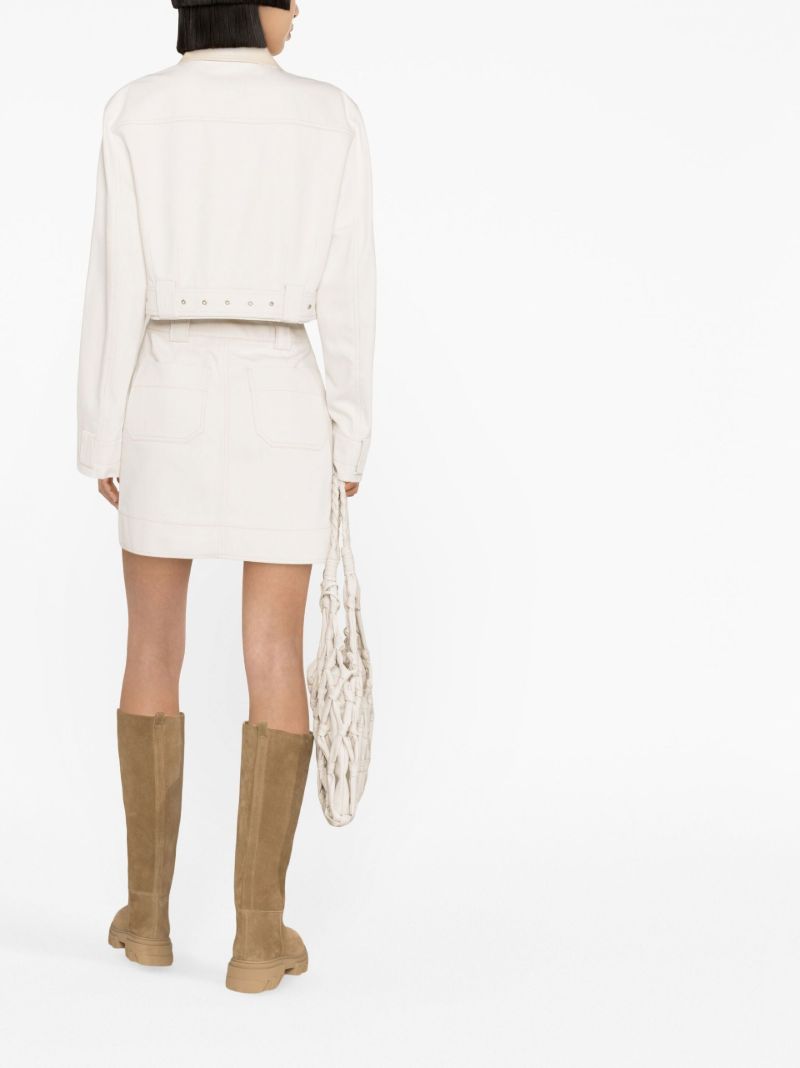 Neutral High-waisted Denim Skirt