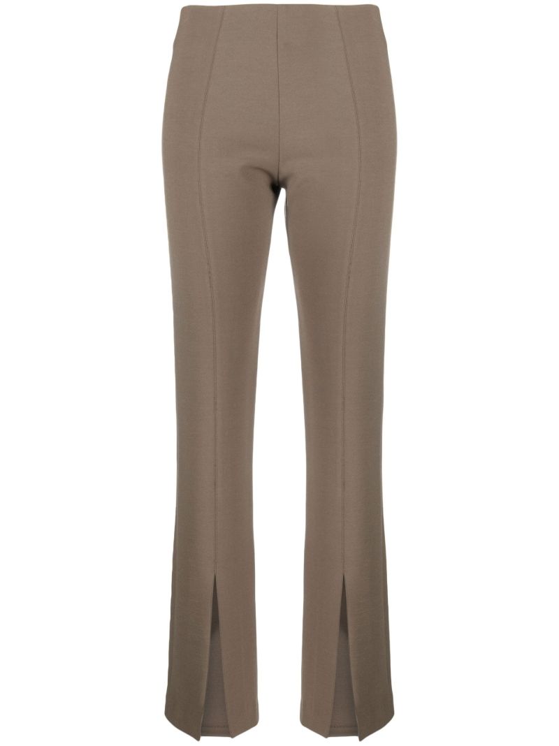 Brown Slit Detail Slim Fit Trousers