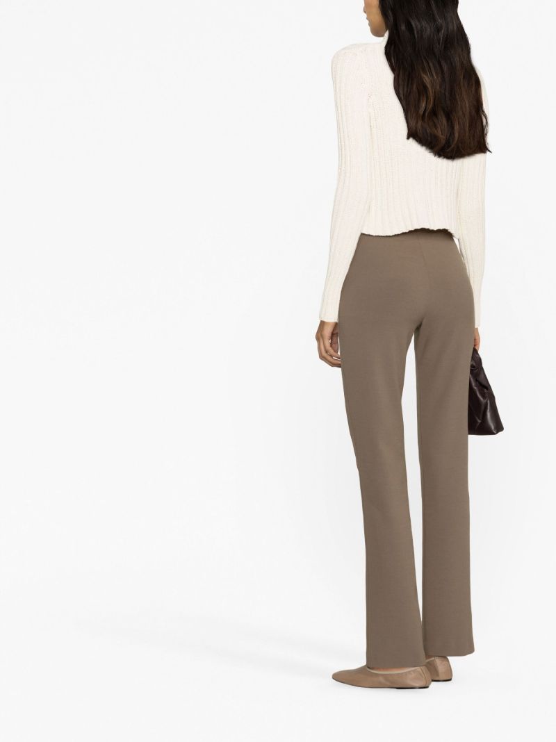 Brown Slit Detail Slim Fit Trousers