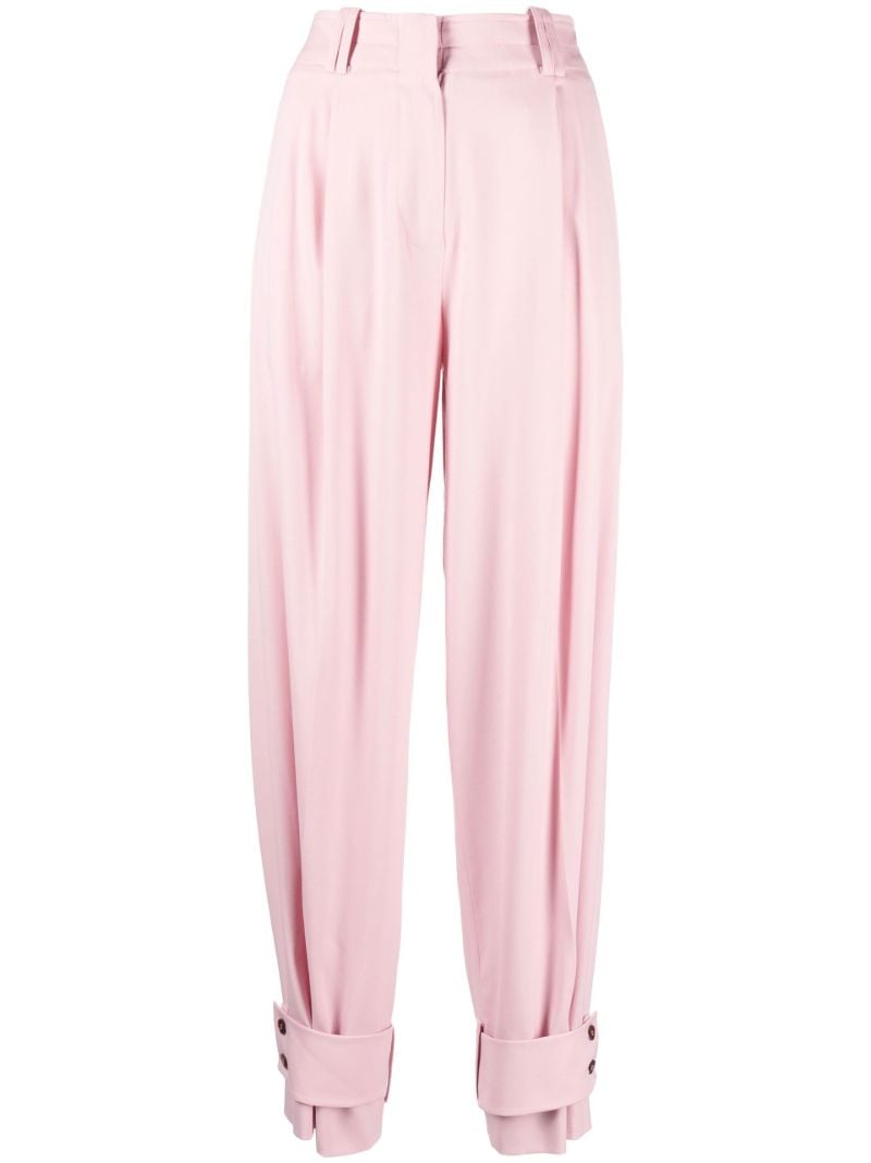 Pink High-waisted Tapered Trousers